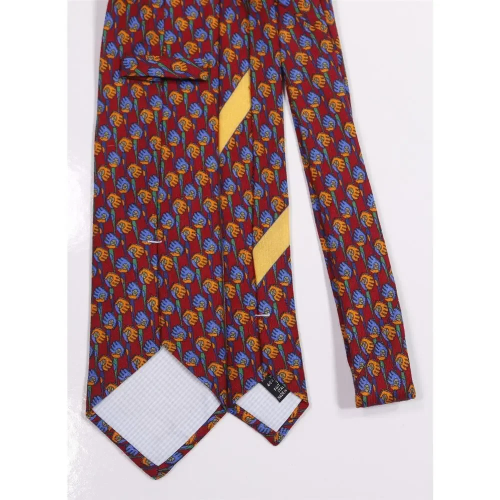 Marchesi di Como Red Blue Baseball Gloves Bats Wool Silk Necktie Tie
